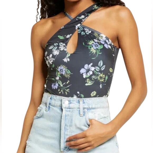 NWT AFMR Celyn Sleeveless Spring Noir Bouquet Bodysuit – Sz XS - Picture 1 of 9